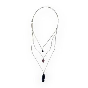 Elegant Black and Silver Layered Necklace
